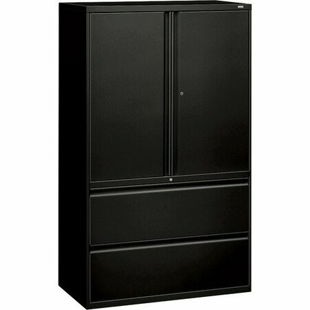 THE HON CO Lateral File, 2-Drawer, w/Storage, 42inx18inx64-1/4in, Black HON895LSP